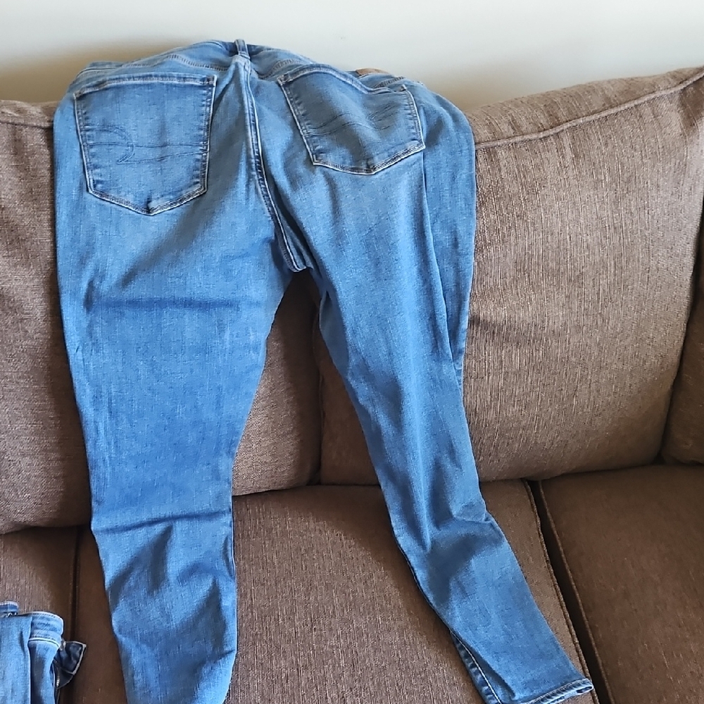 American Eagle Outfitters Dark Blue Denim Jeans - Picture 2 of 4